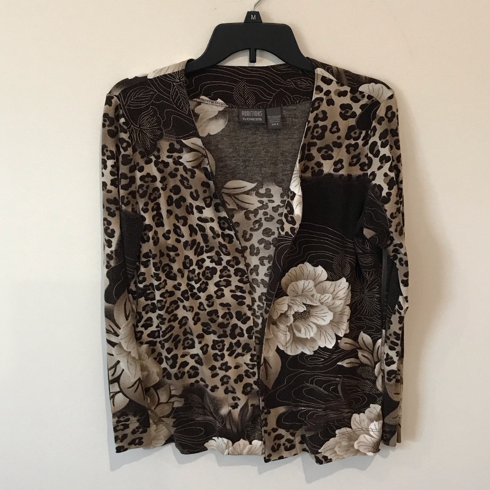 Chico's Leopard and Floral Print Blazer